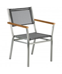 Barlow Tyrie - Equinox Dining Armchair in Platinum and Teak